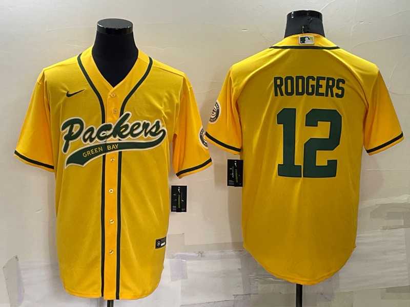 Green Bay Packers 12 Aaron Rodgers Yellow Men's Stitched MLB Cool Base Nike Baseball Jersey,We sell and wholesale Green Bay Packers 12 Aaron Rodgers Yellow Men's Stitched MLB Cool Base Nike Baseball Jersey on line form chian!